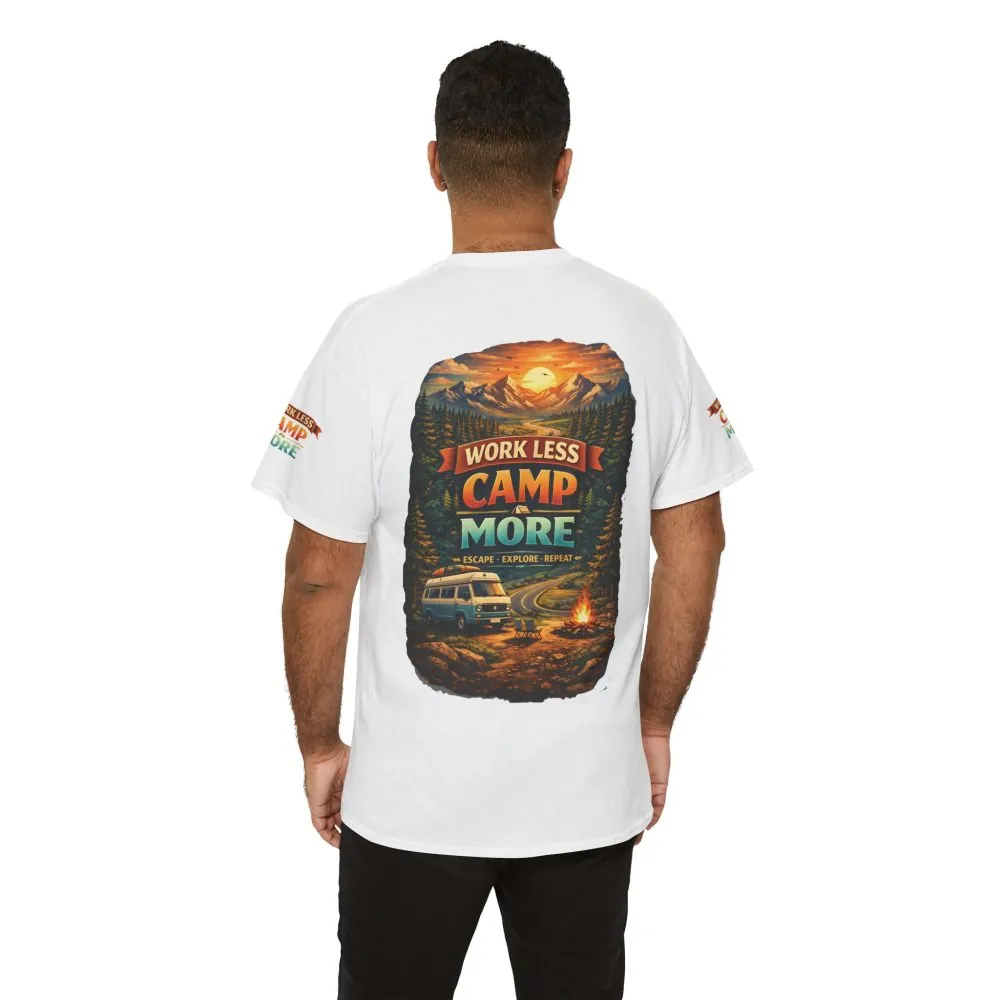 3660493745118032944_2048.jpeg Unisex Heavy Cotton Tee — "Work Less-Camp More" Design Scenic-Line