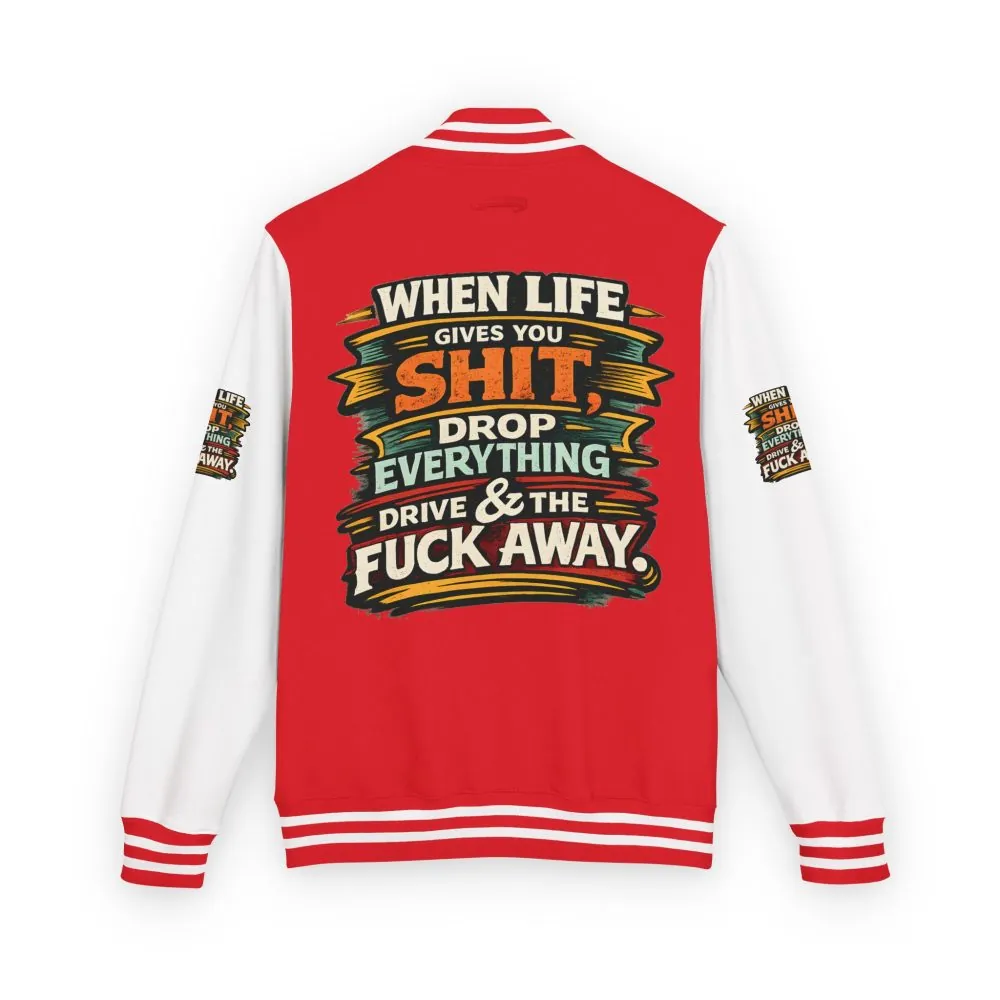 3666509114027474094_2048.jpeg Unisex Heavyweight Letterman Jacket — "When Live Gives You Shit" Design F**K-Line