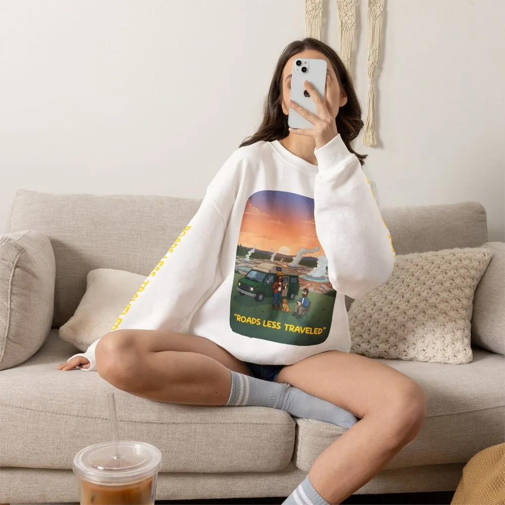 3677232950798933489_2048.jpeg Unisex Heavy Blend™ Crewneck Sweatshirt — "Roads Less Traveled" Design Sitcom-Line