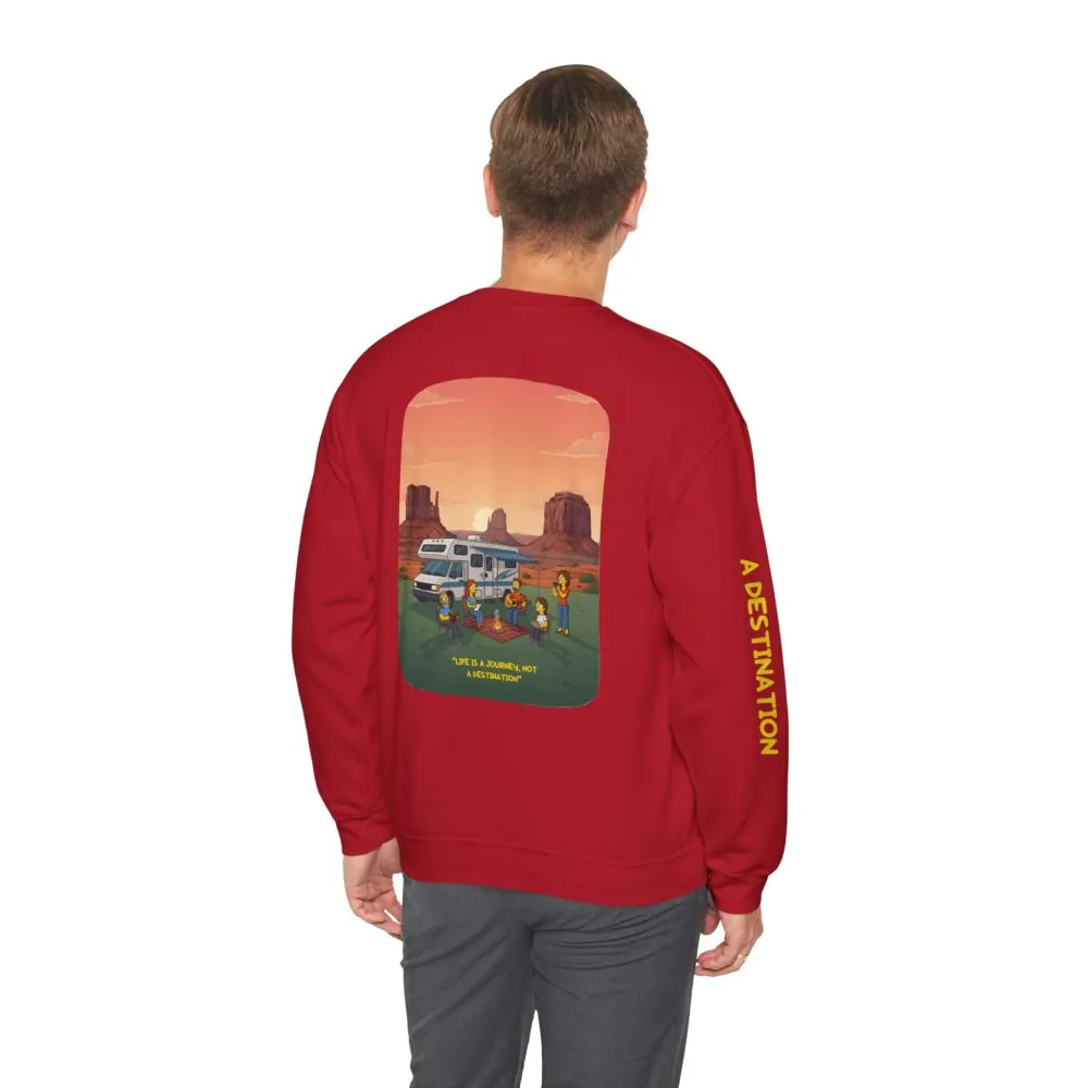 3680500456155605089_2048.jpeg Unisex Heavy Blend™ Crewneck Sweatshirt — "Life Is A Journey-Not A Destination" Design Sitcom-Line
