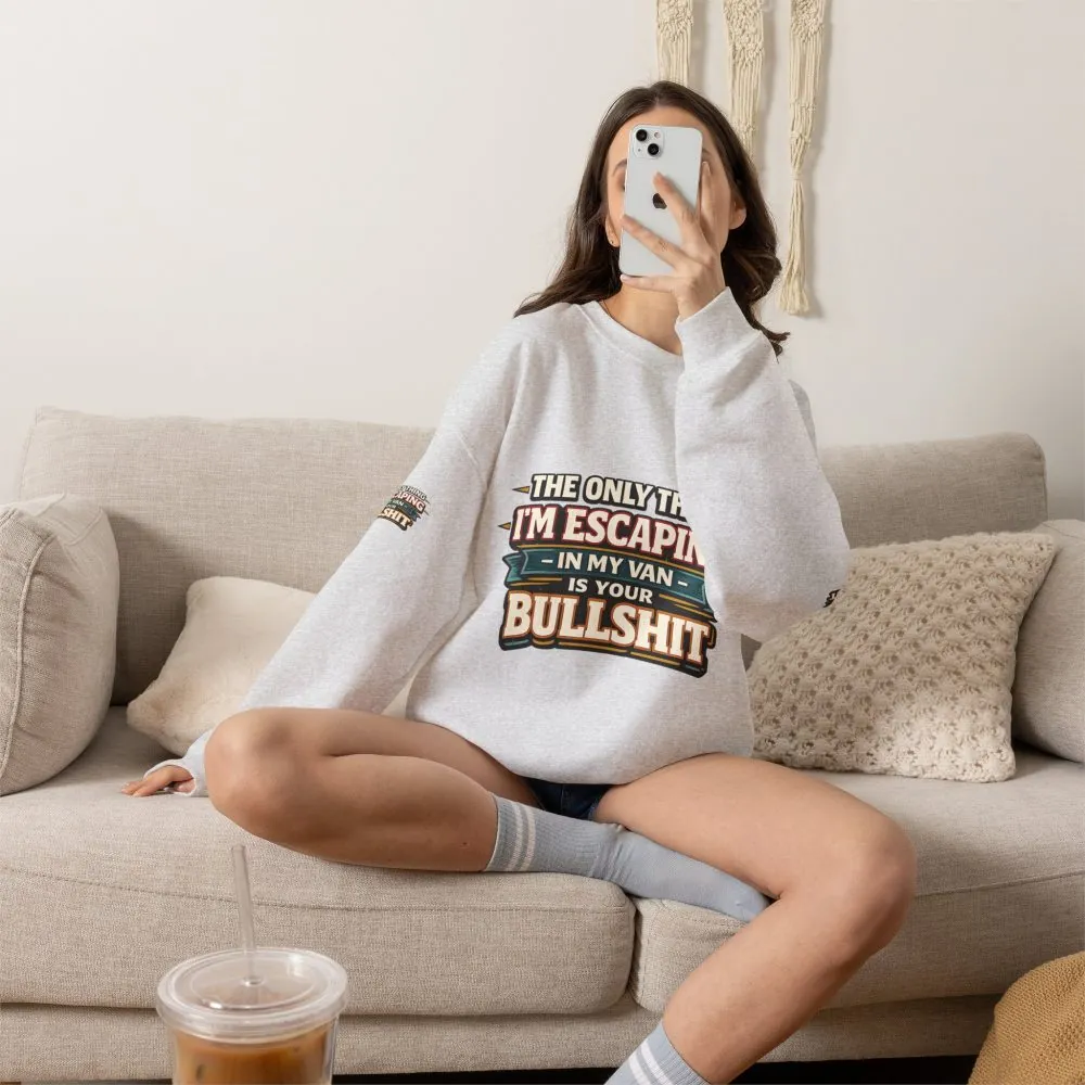 Unisex Heavy Blend™ Crewneck Sweatshirt — "The Only Thing I´m Escaping" Design F**K-Line