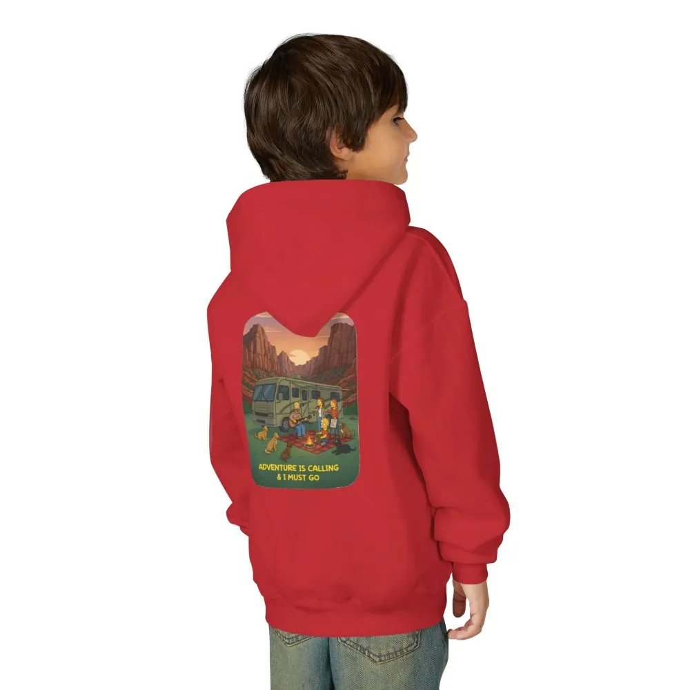 3683157437712585653_2048.jpeg Youth Hoodie(Gildan) – "Adventure Is Calling-I Must Go" (Design Sitcom-Line)
