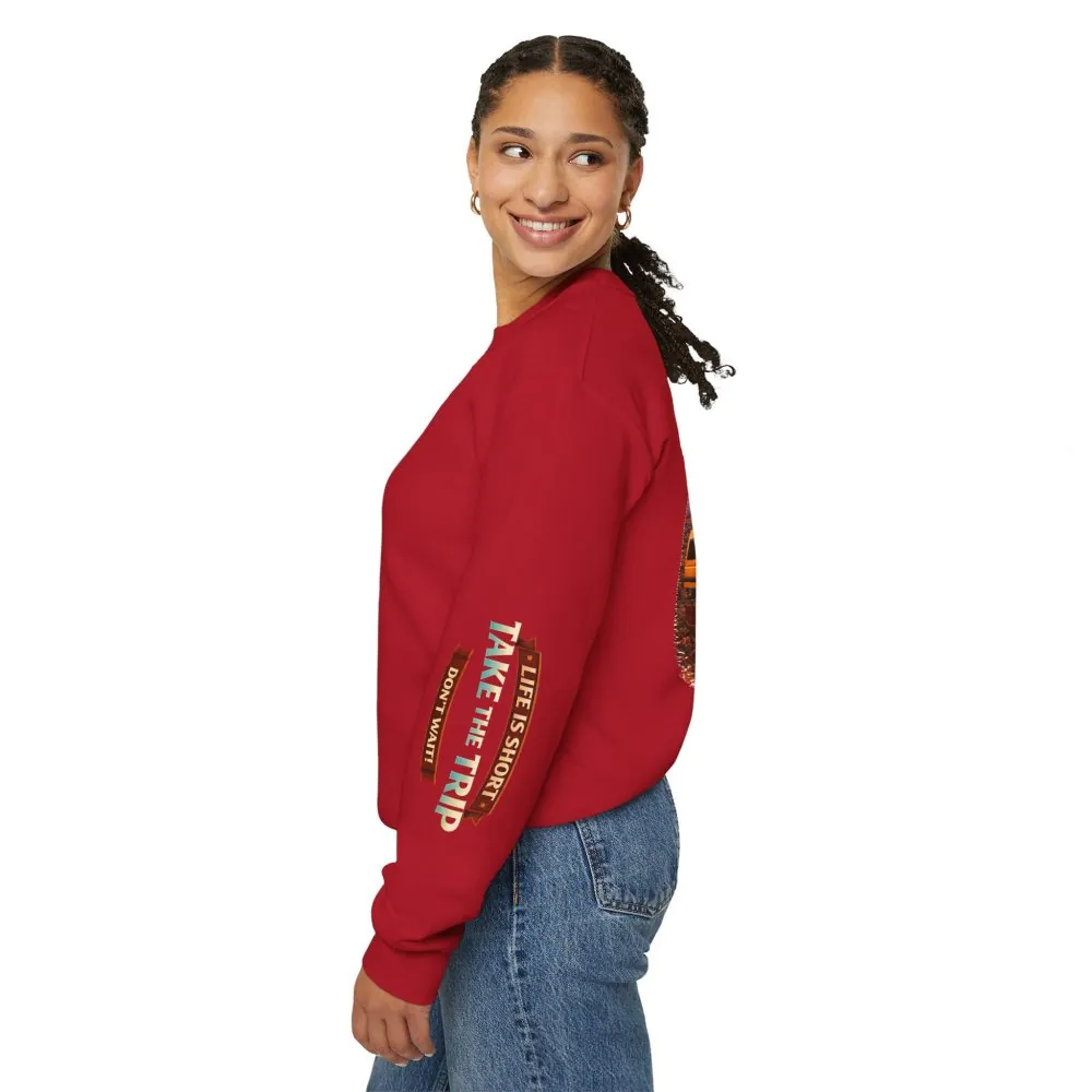 3684928885994193624_2048.jpeg Unisex Heavy Blend™ Crewneck Sweatshirt — "Life Is To Short-Take The Trip" Design Scenic-Line