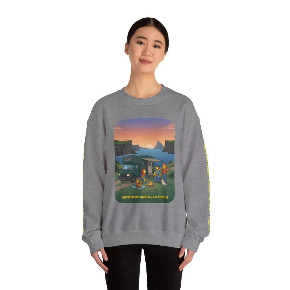 3686536310037821587_2048.jpeg Unisex Heavy Blend™ Crewneck Sweatshirt — "Adventure Awaits-Go Find It"" Design Sitcom-Line