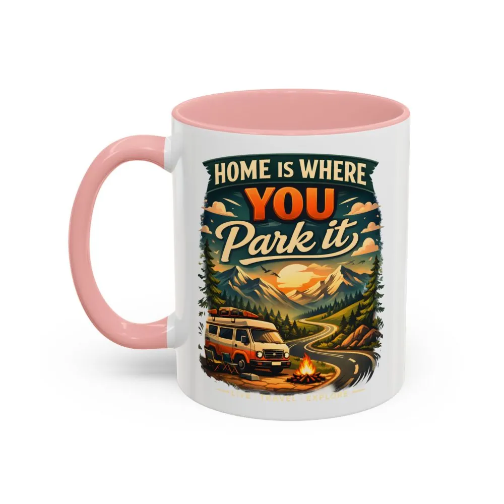 3687221643721265281_2048.jpeg Accent Coffee Mug (11, 15oz) — "Home Is Where You Park It" Design Scenic-Line