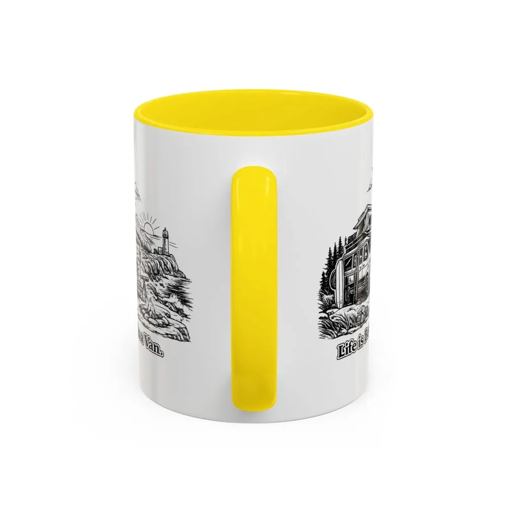 Accent Coffee Mug (11, 15oz) — "Life Is Better In A Van" Design Minimal-Line