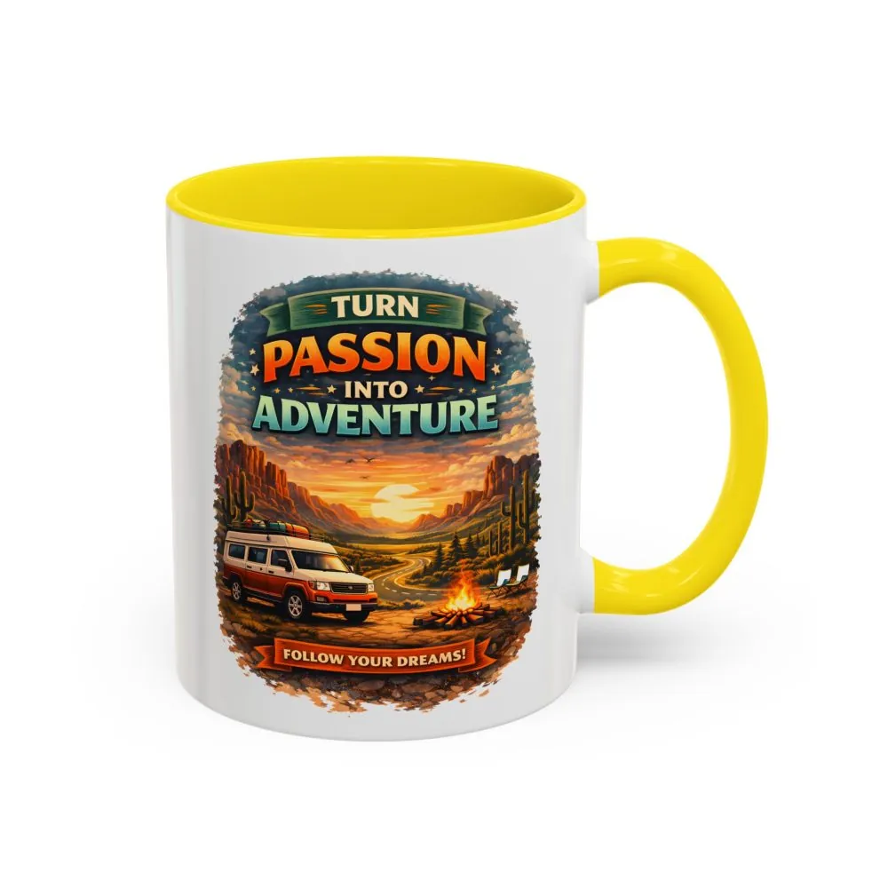 3698393068653368939_2048.jpeg Accent Coffee Mug (11, 15oz) — "Turn Passion Into Adventure" Design Scenic-Line