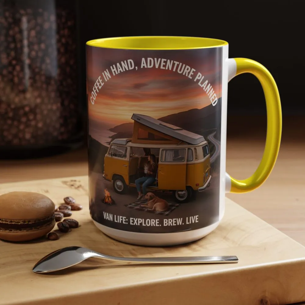3702144440074544527_2048.jpeg Accent Coffee Mug (11, 15oz) - "Coffee in Hand, Adventure Planned"