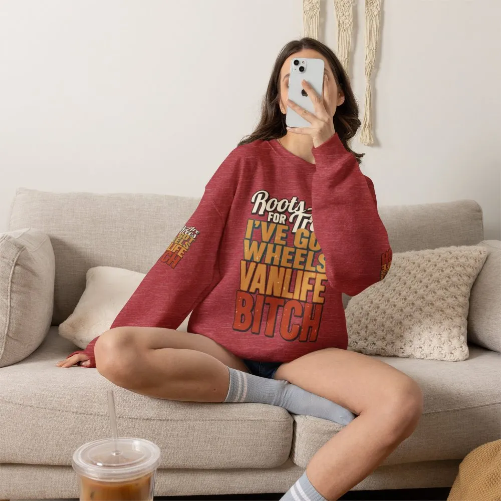 Unisex Heavy Blend™ Crewneck Sweatshirt — "Roots Are For Trees" Design F**K-Line