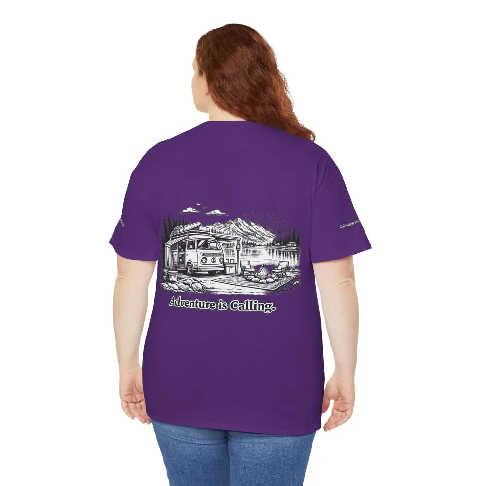 3708624233964105551_2048.jpeg Unisex Heavy Cotton Tee — "Adventure Is Calling" Design Minimal-Line
