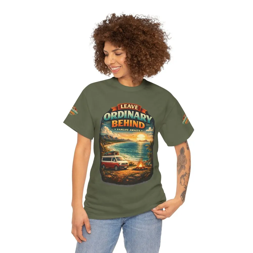 3711502343198290392_2048.jpeg Unisex Heavy Cotton Tee — "Leave Ordinary Behind" Design Scenic-Line