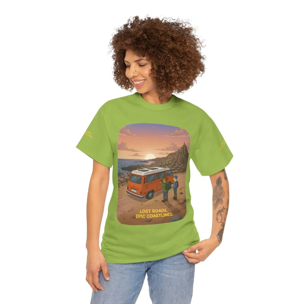 3719644678697276398_2048.jpeg Unisex Heavy Cotton Tee — "Lost Roads Epic Coastlines" Design Sitcom-Line