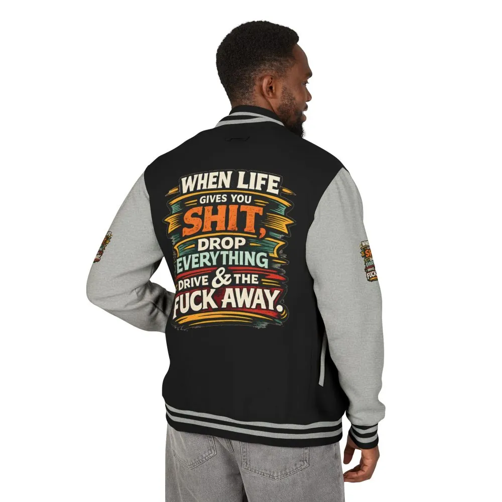 3726478754085187235_2048.jpeg Unisex Heavyweight Letterman Jacket — "When Live Gives You Shit" Design F**K-Line