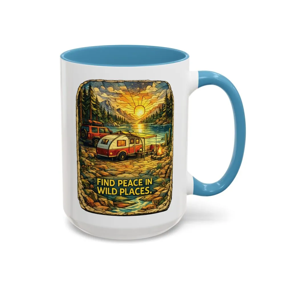 3727099104981709160_2048.jpeg Accent Coffee Mug (11, 15oz) — "Find Peace In Wild Places" Design Cubic-Line