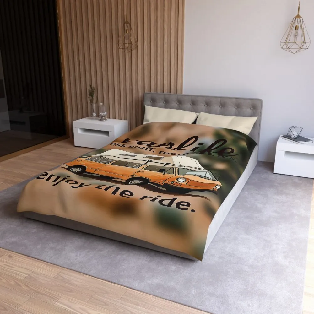 3729389805026739364_2048.jpeg Duvet Cover – “Vanlife - Less Stuff. More Stories. Enjoy the Ride.” Camper Van Bedding