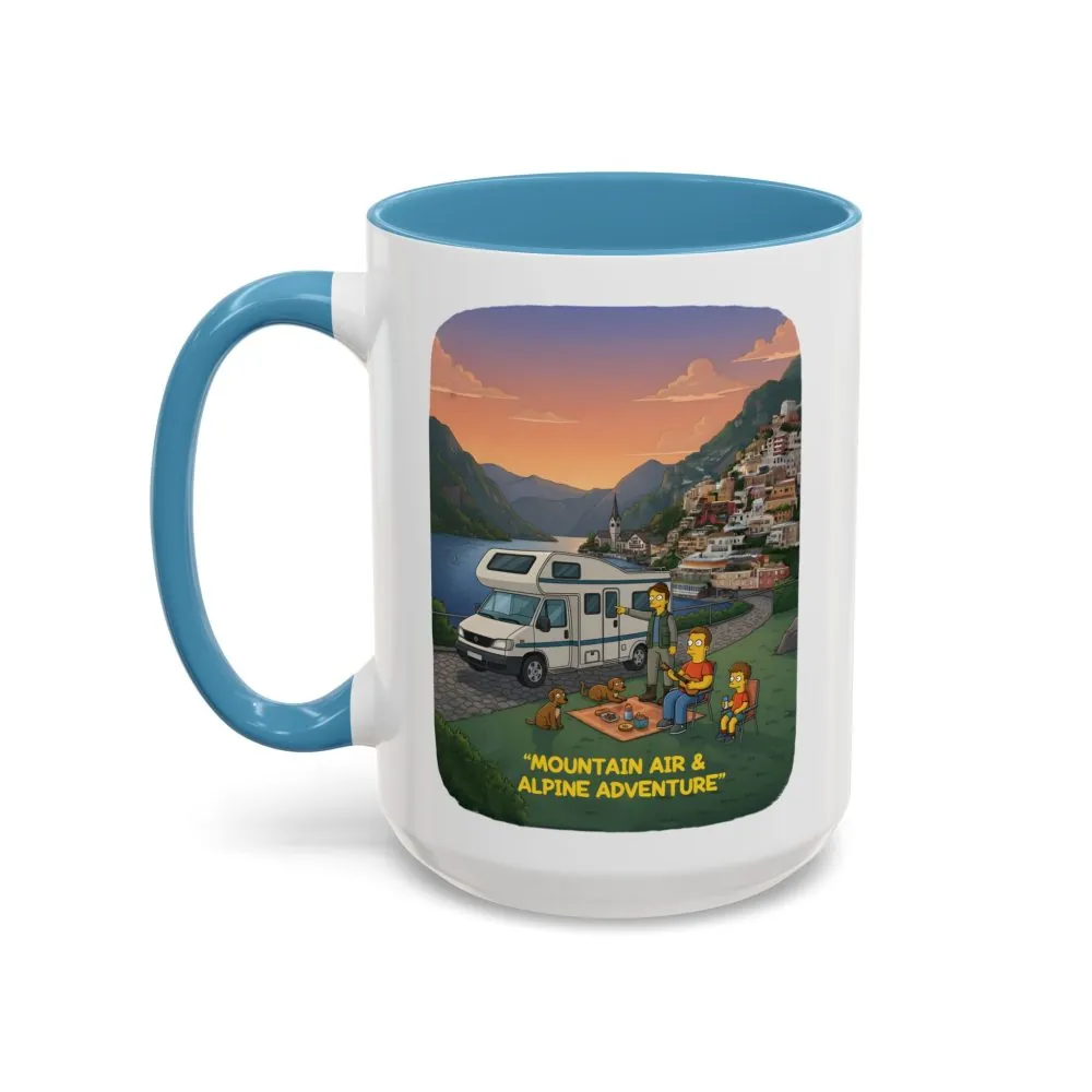 Accent Coffee Mug (11, 15oz) — "Mountain Air-Alpine Adventure" Design Sitcom-Line