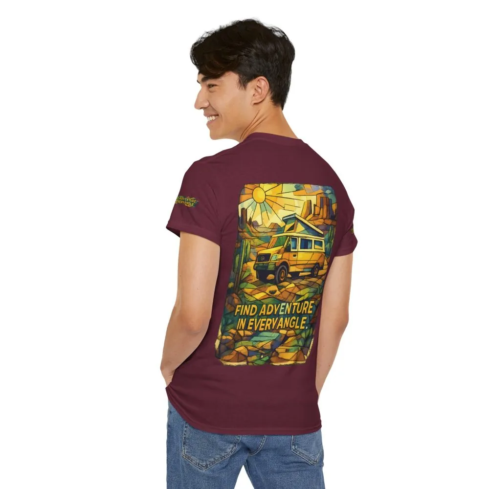 3758336289938609471_2048.jpeg Unisex Heavy Cotton Tee — "Find Adventure In Every Corner" Design Cubic-Line