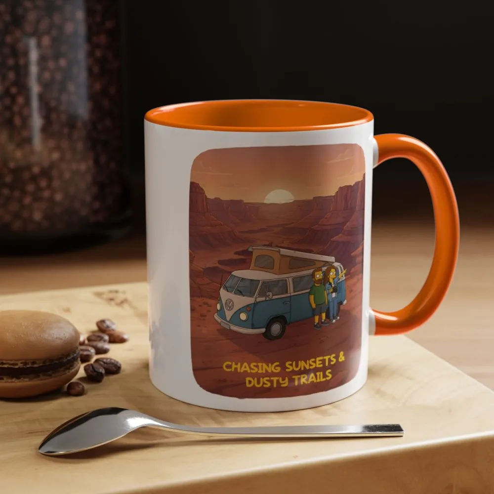 376751117924940687_2048.jpeg Accent Coffee Mug (11, 15oz) — "Chasing Sunsets And Dusty Trails" Design Sitcom-Line