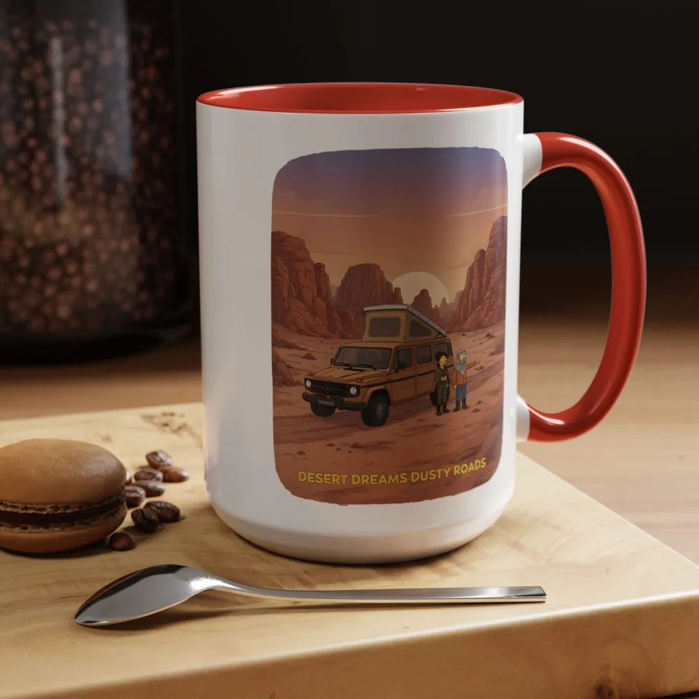 Accent Coffee Mug (11, 15oz) — "Desert Dreams Dusty Roads" Design Sitcom-Line