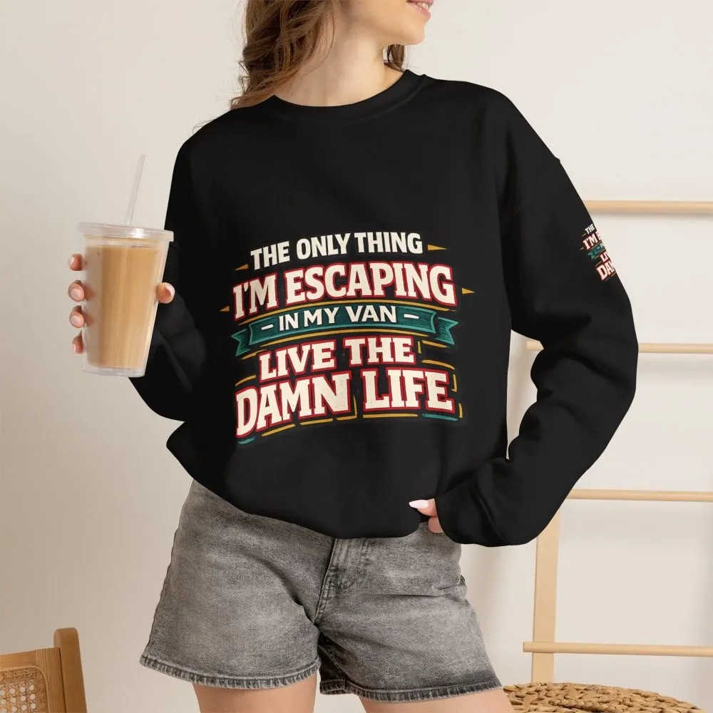 Unisex Heavy Blend™ Crewneck Sweatshirt — "The Only Thing I´m Escaping" Design F**K-Line