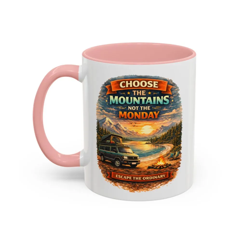 Accent Coffee Mug (11, 15oz) — "Choose The Mountens" Design Scenic-Line