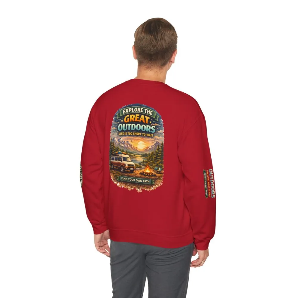 3826791010490485483_2048.jpeg Unisex Heavy Blend™ Crewneck Sweatshirt — "Explore The Great Outdoors" Design Scenic-Line