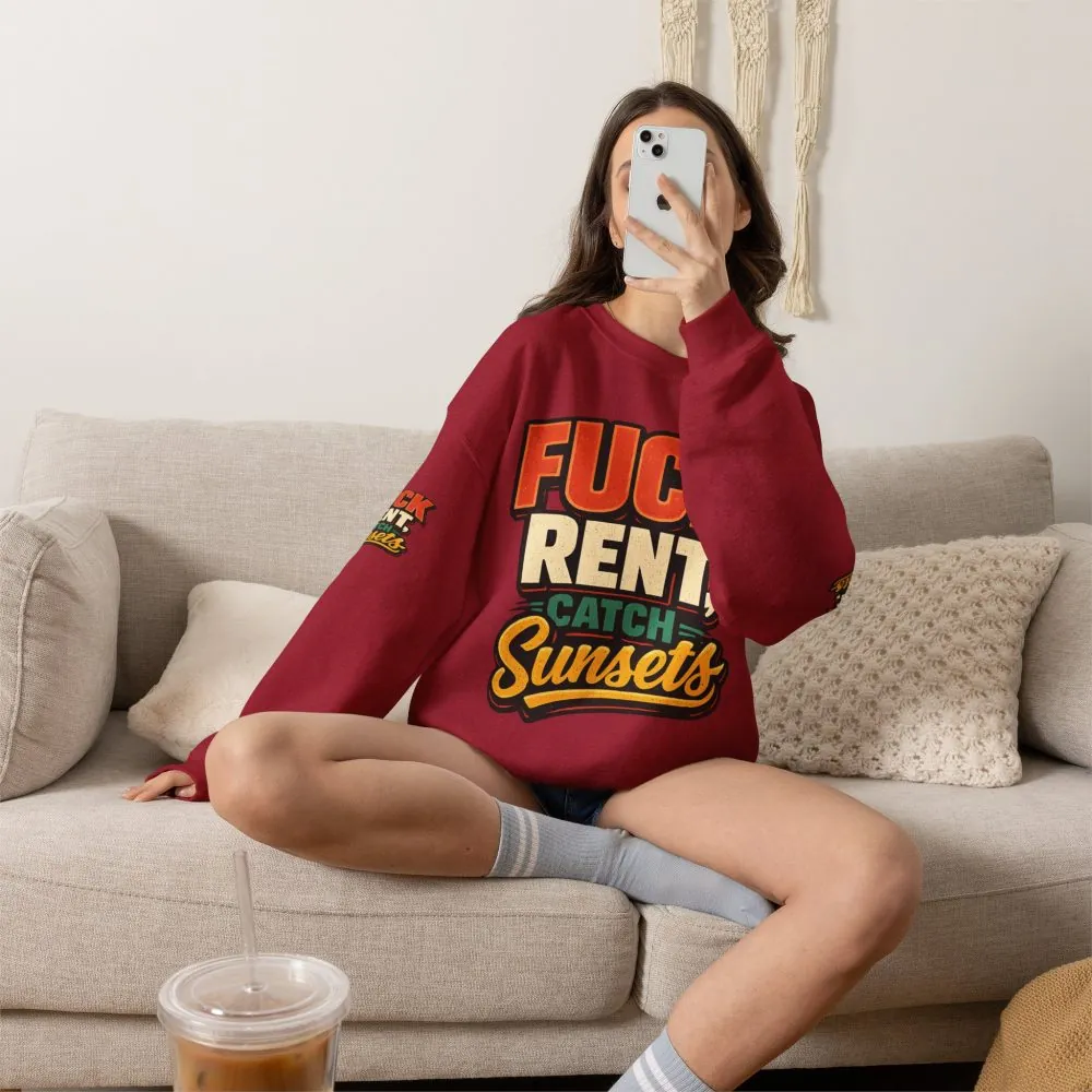 3837011970941162107_2048.jpeg Unisex Heavy Blend™ Crewneck Sweatshirt — "Fuck Rent Catch Sunsets" Design F**K-Line