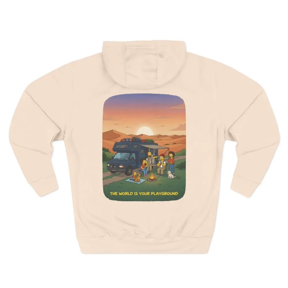 3837696291705610337_2048.jpeg Three-Panel Fleece Hoodie - "The World Is Your playground" Design Sitcom-Line