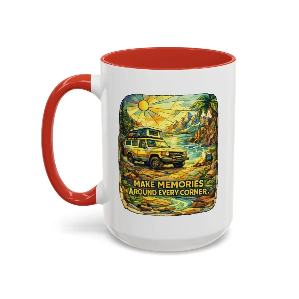 3845455238036627727_2048.jpeg Accent Coffee Mug (11, 15oz) — "Make Memories Around Every Corner" Design Cubic-Line