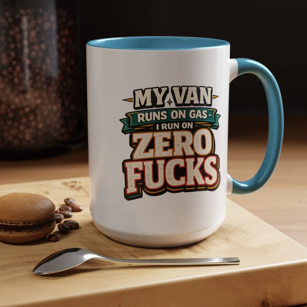 Accent Coffee Mug (11, 15oz) — "My Van Runs On Gas" Design F**K-Line