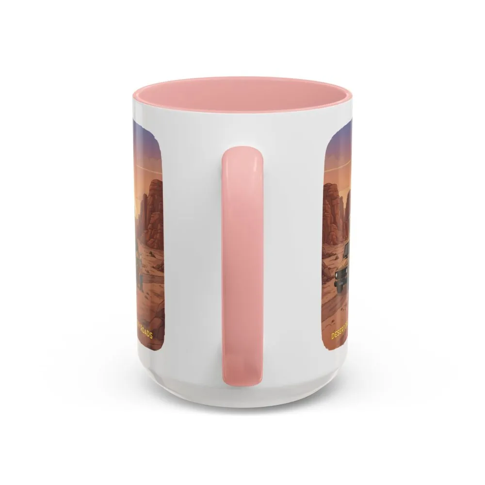 Accent Coffee Mug (11, 15oz) — "Desert Dreams Dusty Roads" Design Sitcom-Line