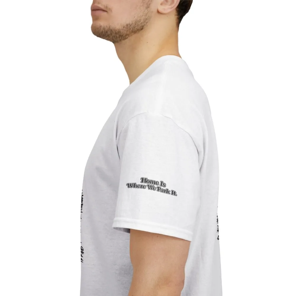 3854939596173853075_2048.jpeg Unisex Heavy Cotton Tee — "Home Is Where You Park It" Design Minimal-Line