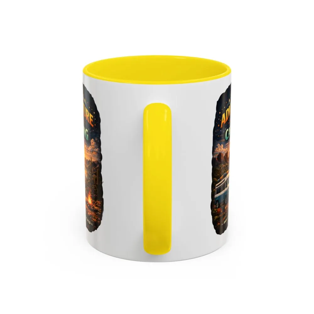 Accent Coffee Mug (11, 15oz) — "Adventure Is Calling" Design Scenic-Line