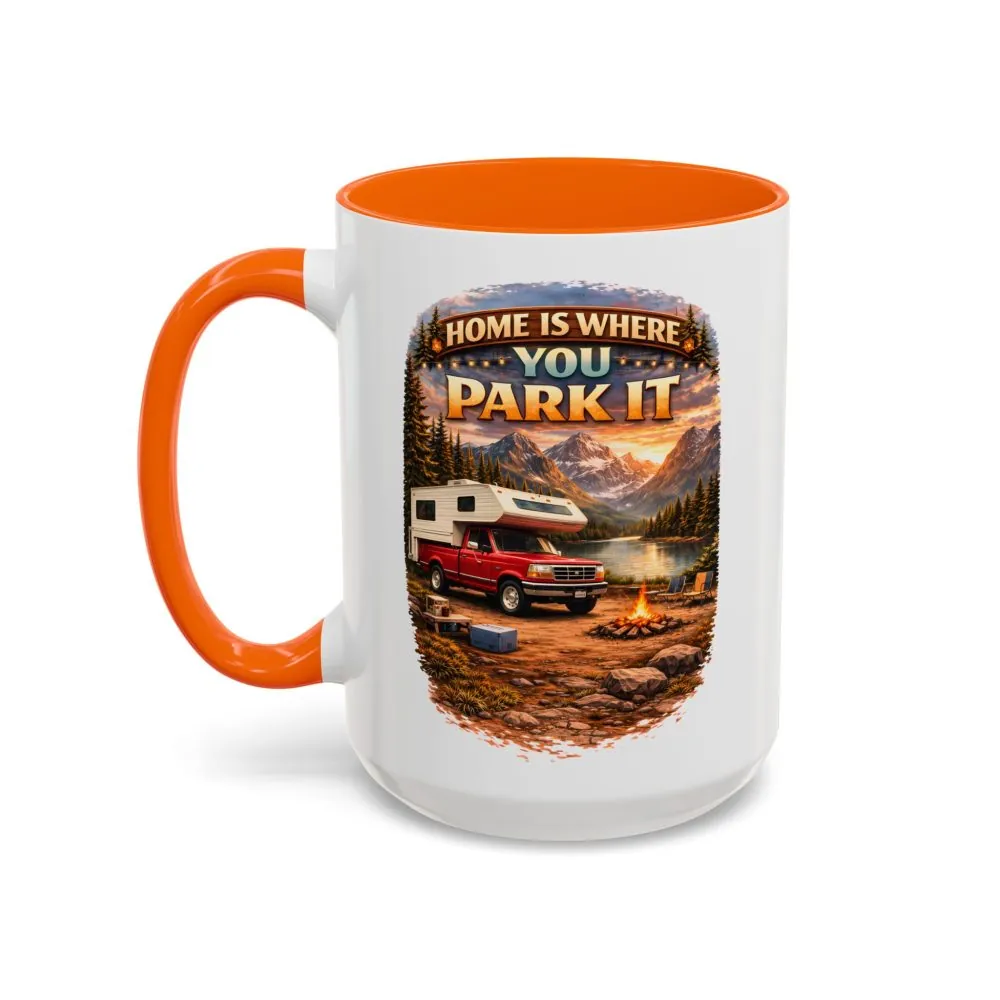 3864529326167608092_2048.jpeg Accent Coffee Mug (11, 15oz) — "Home Is Where You Park It" Design Scenic-Line