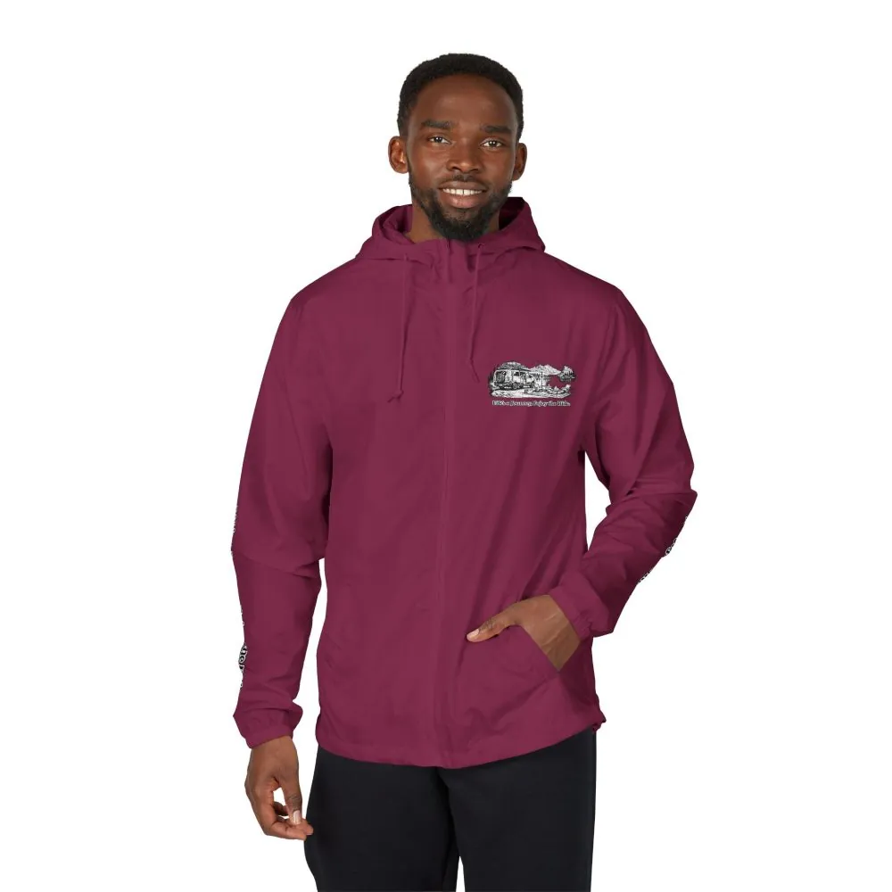 Unisex Full-Zip Windbreaker Jacket — "Lifes A Journey" (Design "Minimal-Line")