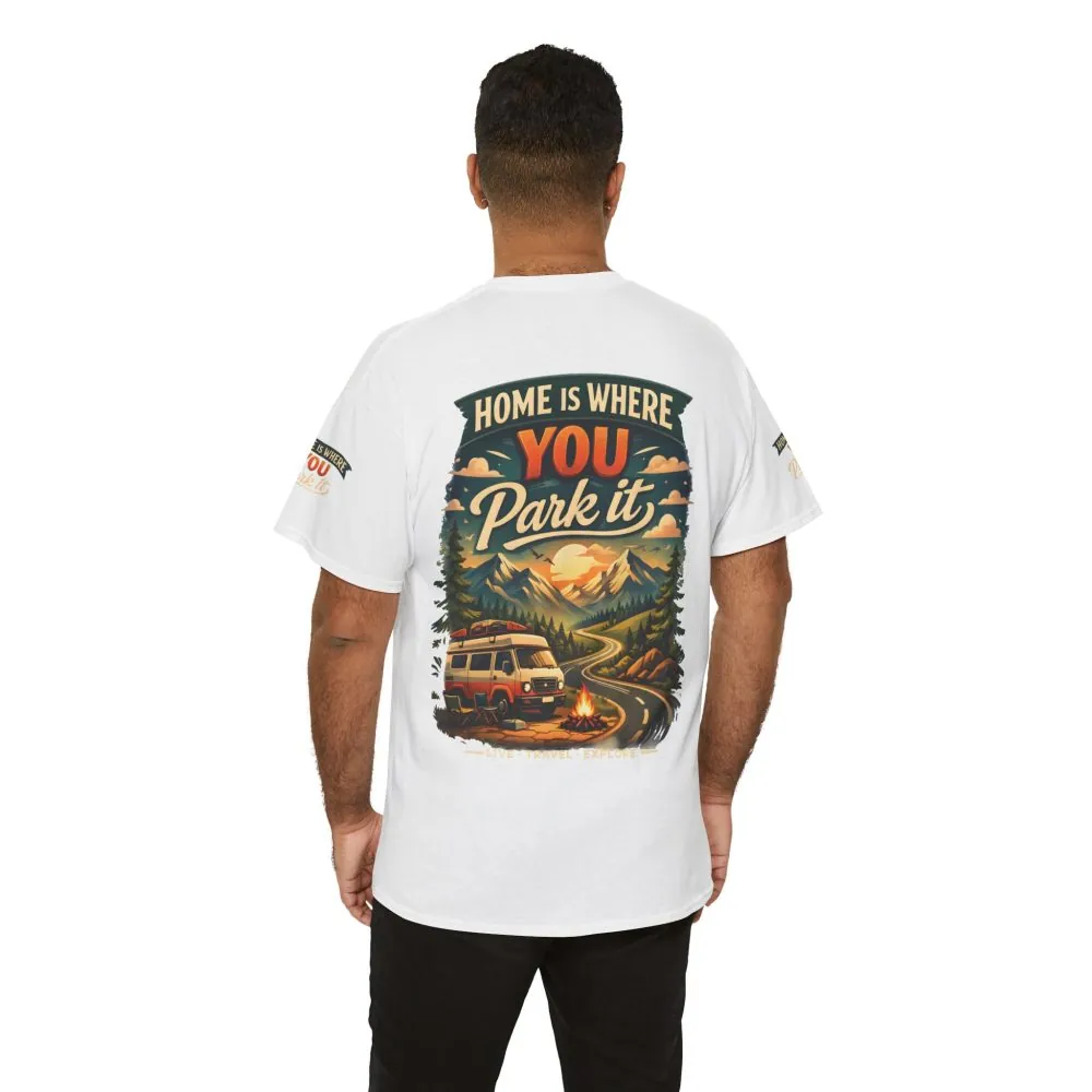 3868390480995221609_2048.jpeg Unisex Heavy Cotton Tee — "Hom Is Where You Park It" Design Scenic-Line