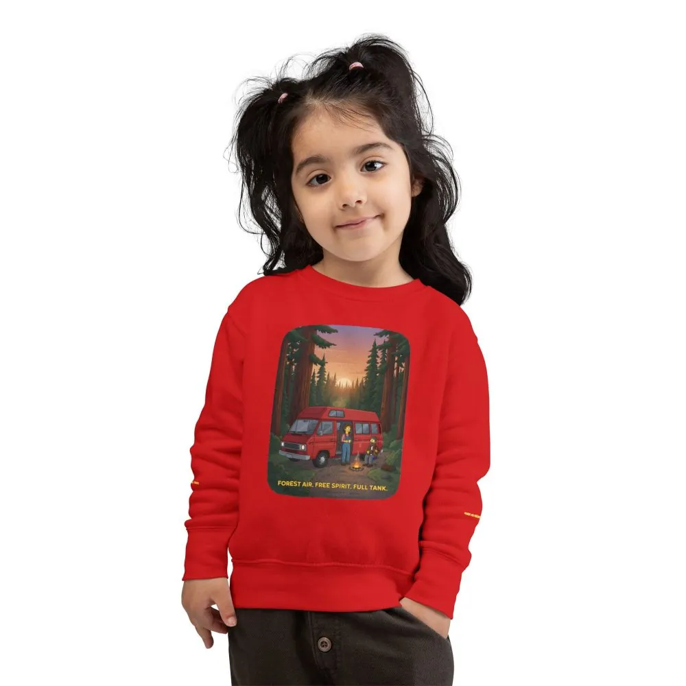 Toddler Sweatshirt - "Forest Air Free Spirit Full Tank" (Design Sitcom-Line)