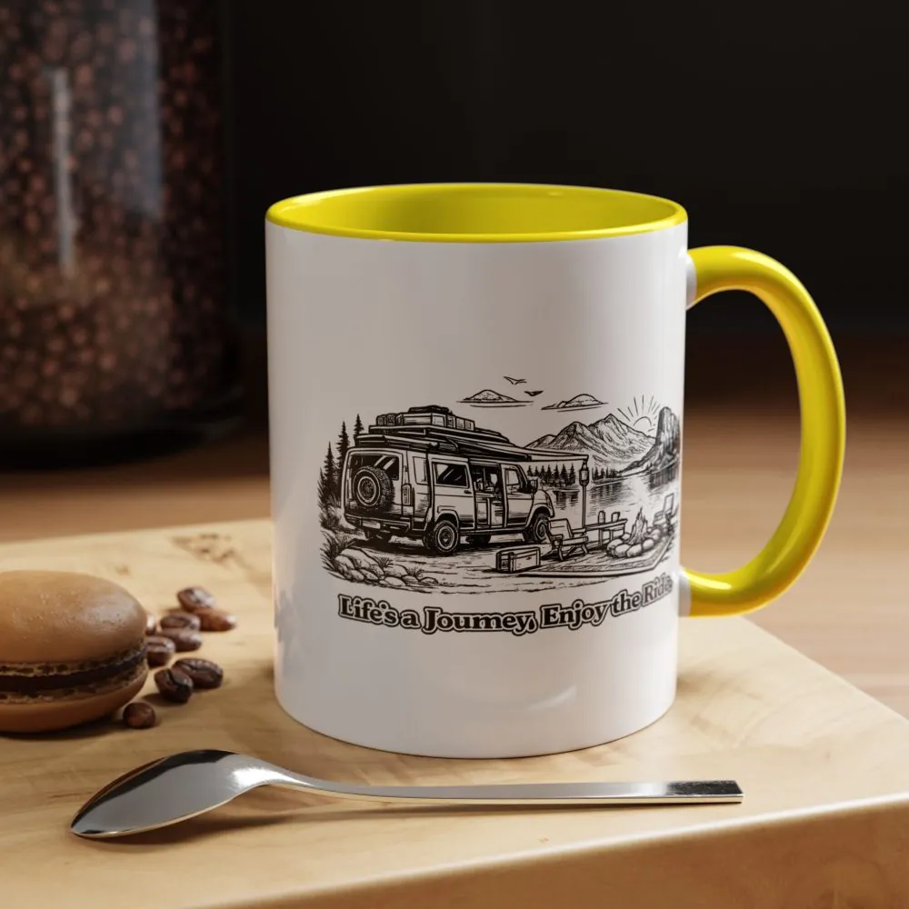 3901537400798048881_2048.jpeg Accent Coffee Mug (11, 15oz) — "Lifes A Journey,Enjoy The Ride" Design Minimal-Line