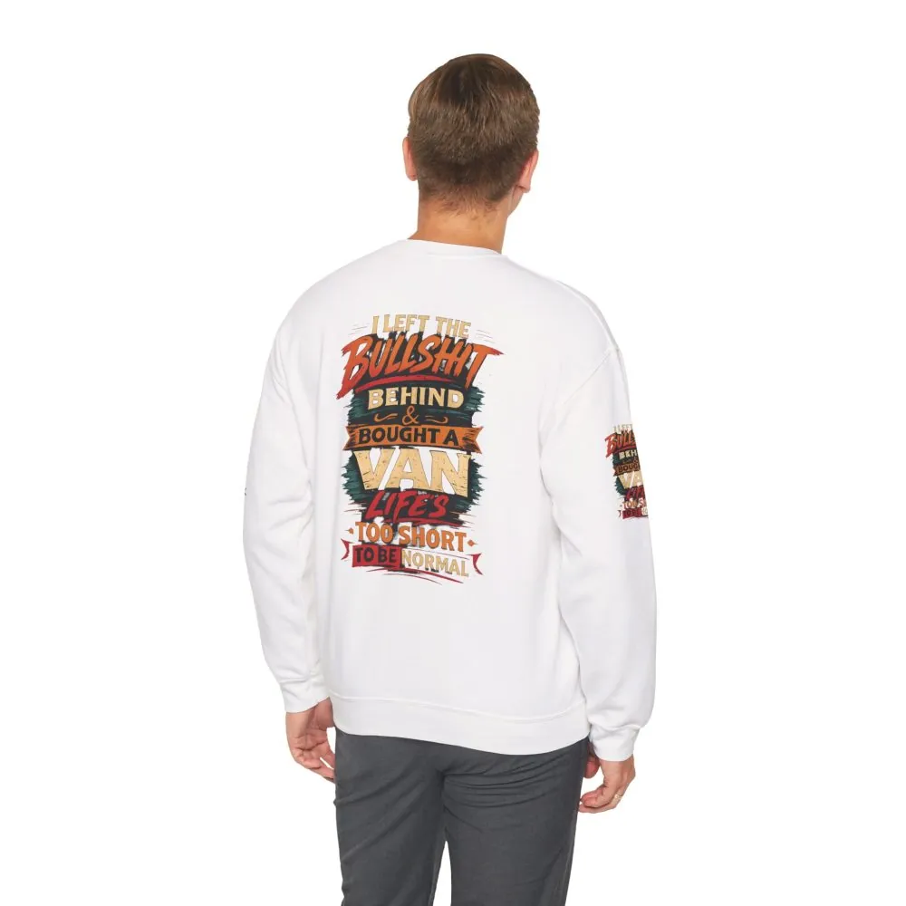 Unisex Heavy Blend™ Crewneck Sweatshirt — "I Left The Bullshit" Design F**K-Line