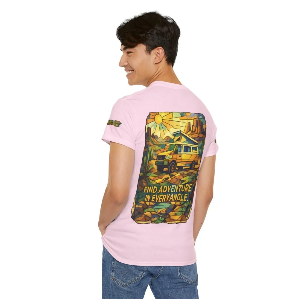 3920079600387691432_2048.jpeg Unisex Heavy Cotton Tee — "Find Adventure In Every Corner" Design Cubic-Line