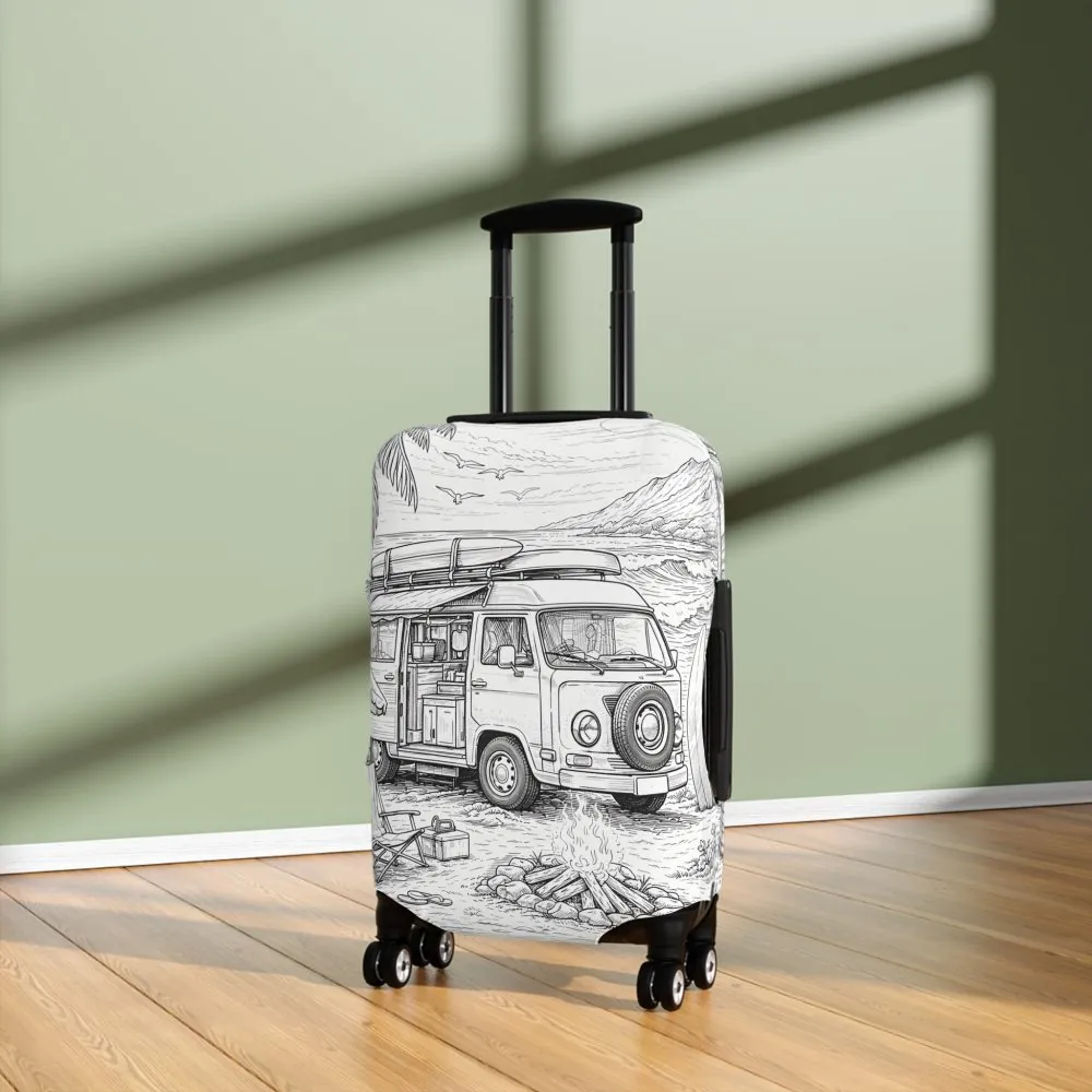 3920607470563898947_2048.jpeg Luggage Cover — Adventure Camper Sketch Travel Suitcase
