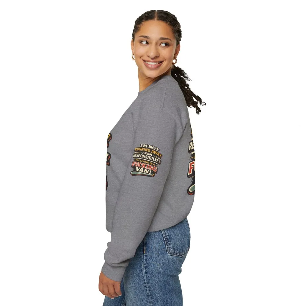 3929133792777429485_2048.jpeg Unisex Heavy Blend™ Crewneck Sweatshirt — "I`m Not running Away" Design F**K-Line