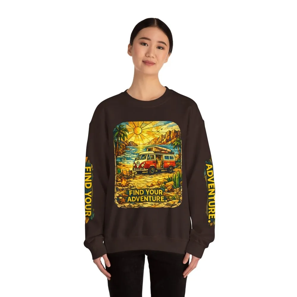 3931794132831240_2048.jpeg Unisex Heavy Blend™ Crewneck Sweatshirt — "Find Your Adventure" Design Cubic-Line