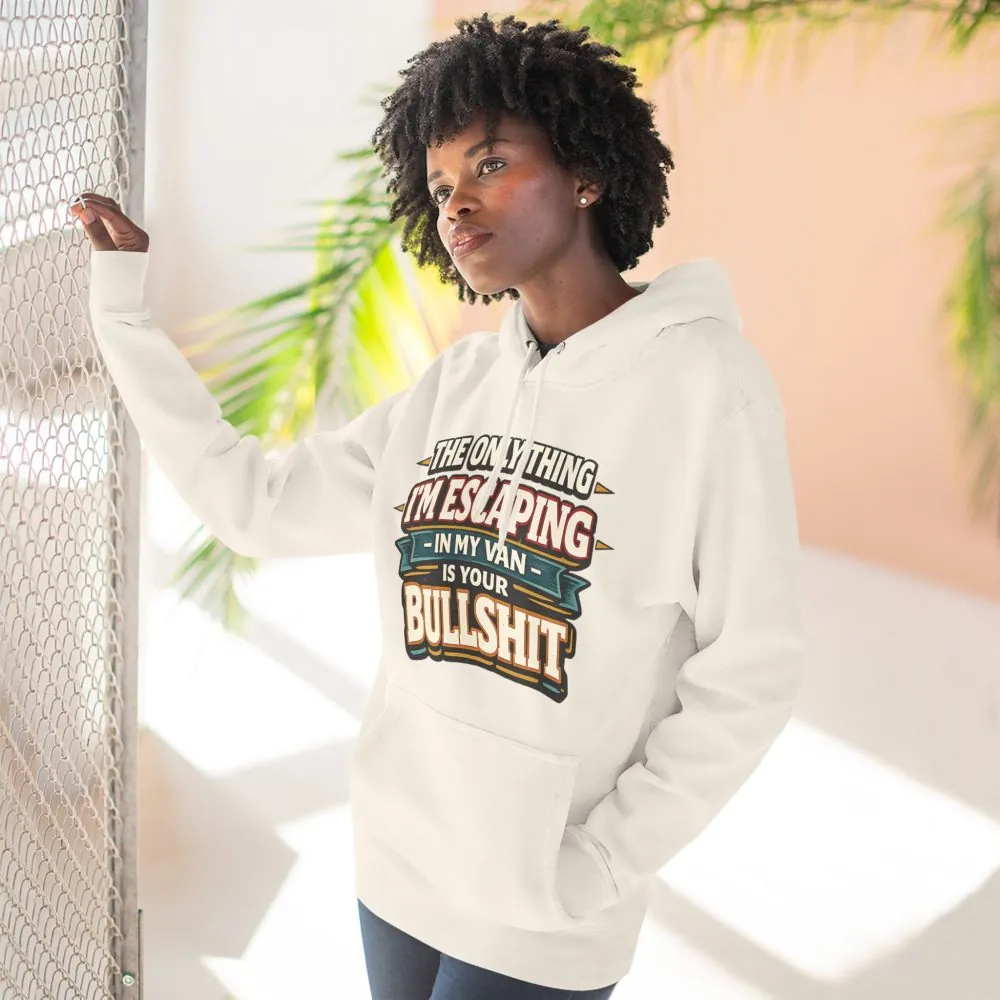 Three-Panel Fleece Hoodie - "The Only Thing I´m Escaping" Design F**K-Line