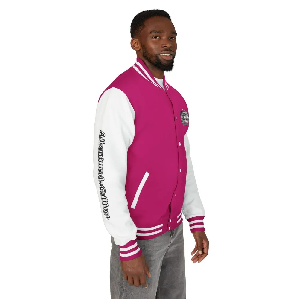 3953107430106695994_2048.jpeg Unisex Heavyweight Letterman Jacket — "Adventure Is Calling" Travel Varsity Coat