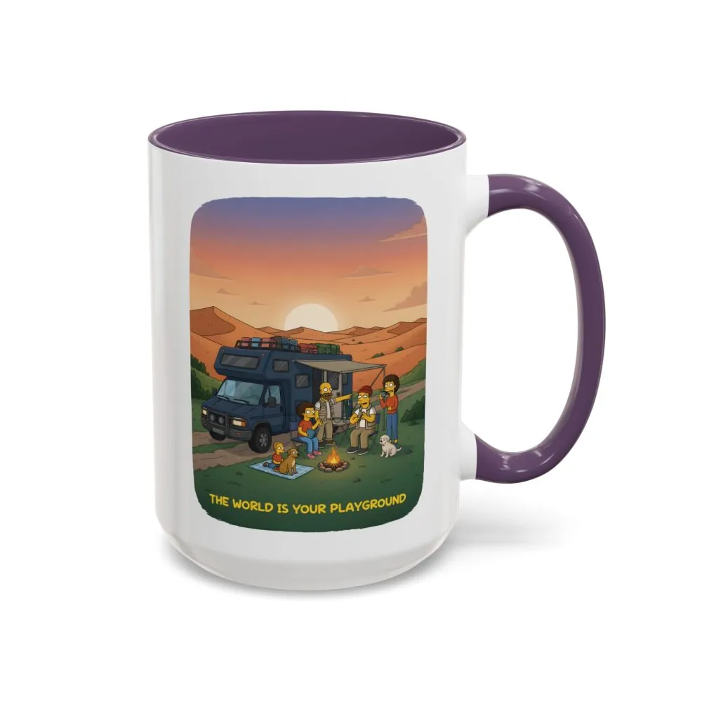 3954717557755155123_2048.jpeg Accent Coffee Mug (11, 15oz) — "The World Is Your playground" Design Sitcom-Line