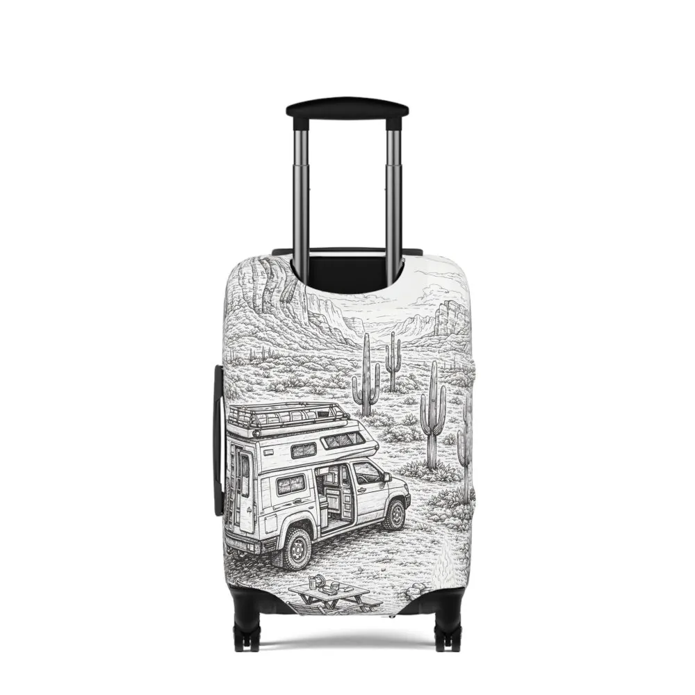 3960351677025192812_2048.jpeg Luggage Cover — Adventure Camper Sketch Travel Suitcase