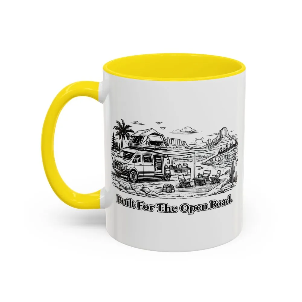 Accent Coffee Mug (11, 15oz) — "Built For The Open Road" Design Minimal-Line