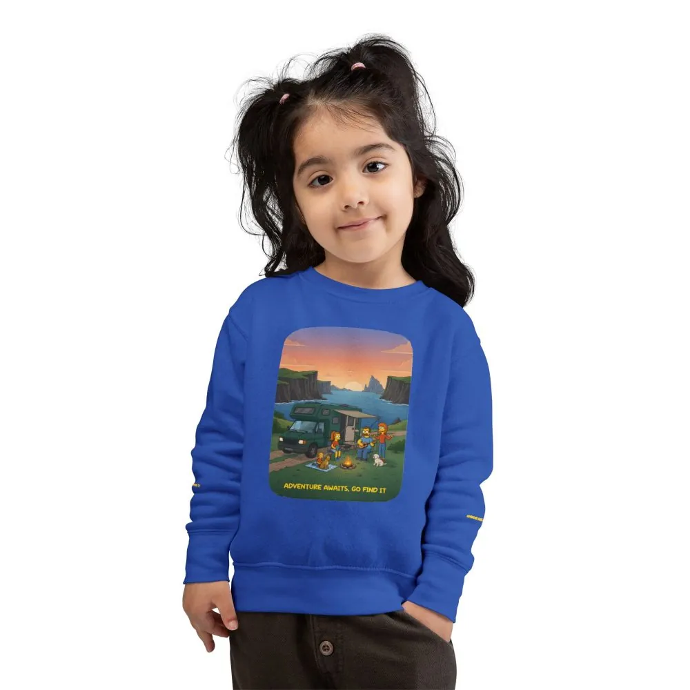 Toddler Sweatshirt - "Adventure Awaits-Go Find It" (Design Sitcom-Line)
