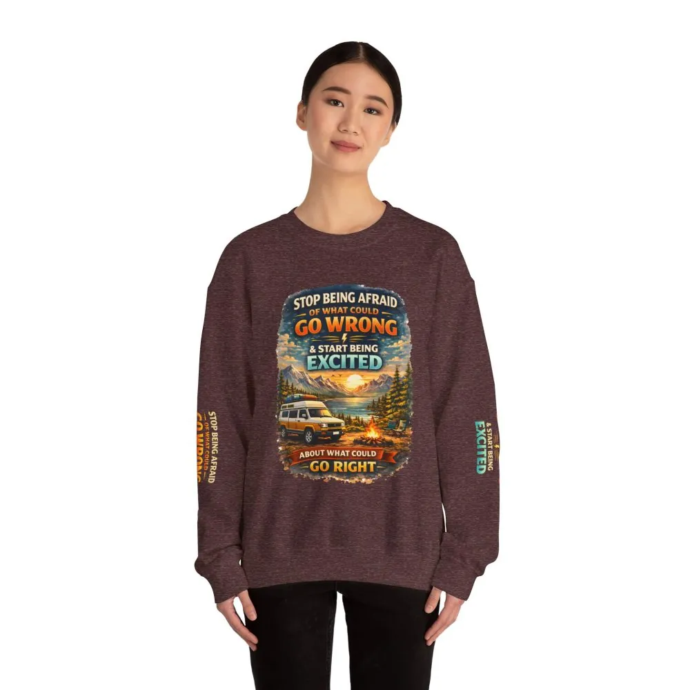 3985214123984288986_2048.jpeg Unisex Heavy Blend™ Crewneck Sweatshirt — "Stop Being Afraid Of What Could Go Wrong" Design Scenic-Line